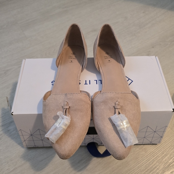 Call It Spring nude vegan suede flats with tassels - Picture 1 of 4